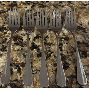Oneida Baguette Stainless Steel 18/10 Salad Forks Fork Set Of 5